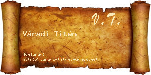 Váradi Titán névjegykártya
